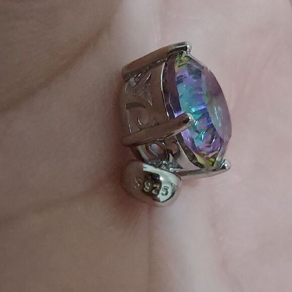 4.8 Carat Mystic Quartz Rainbow S925 Sterling Silver Pendant and Necklace - Picture 6 of 13